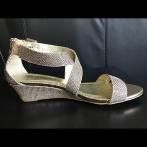 Rampage Metallic Wedge Sandals